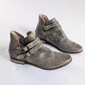 Free People Braeburn Leather Indie Boho Double Strap Booties Ankle Boots